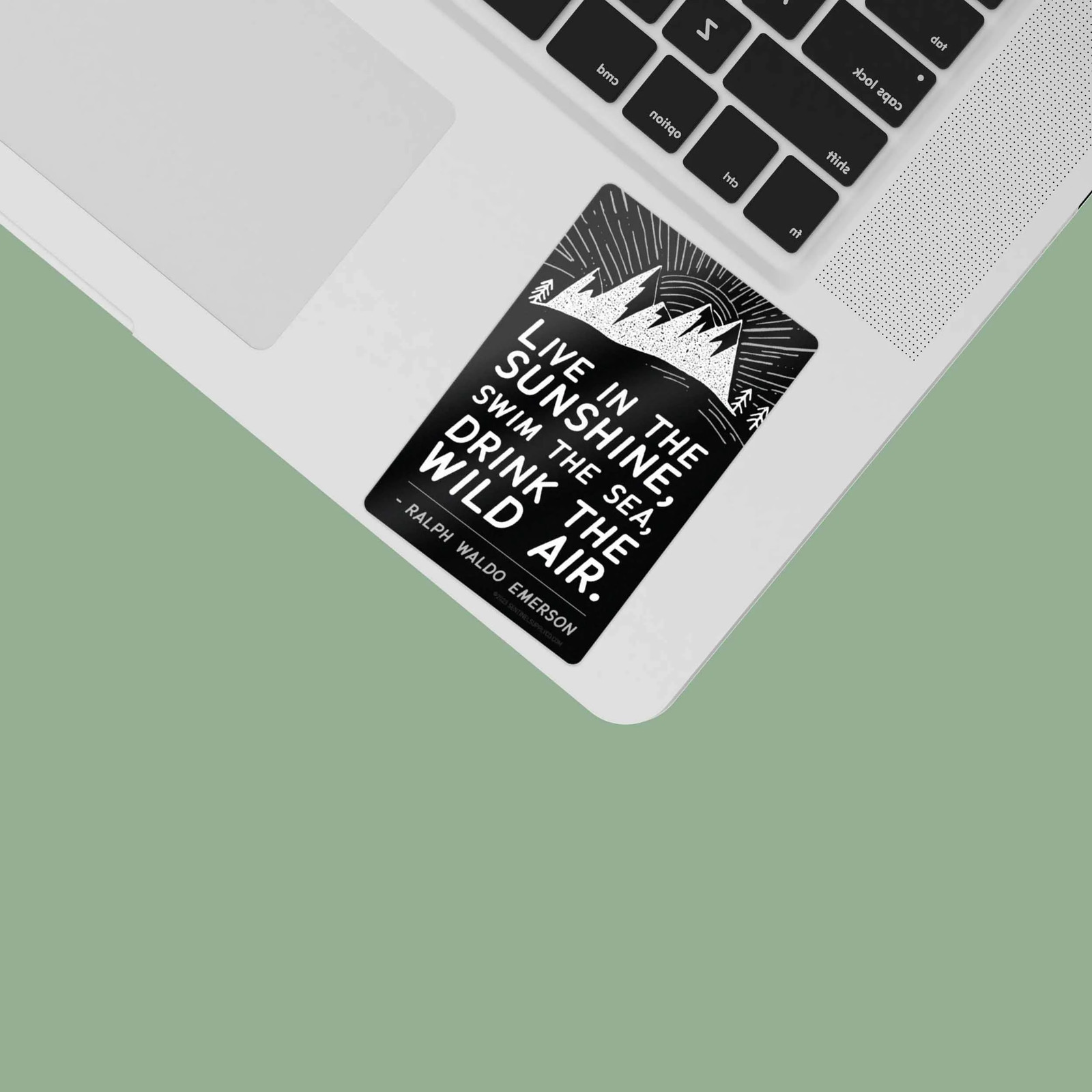 Emerson Quote Sticker – Black Rectangular