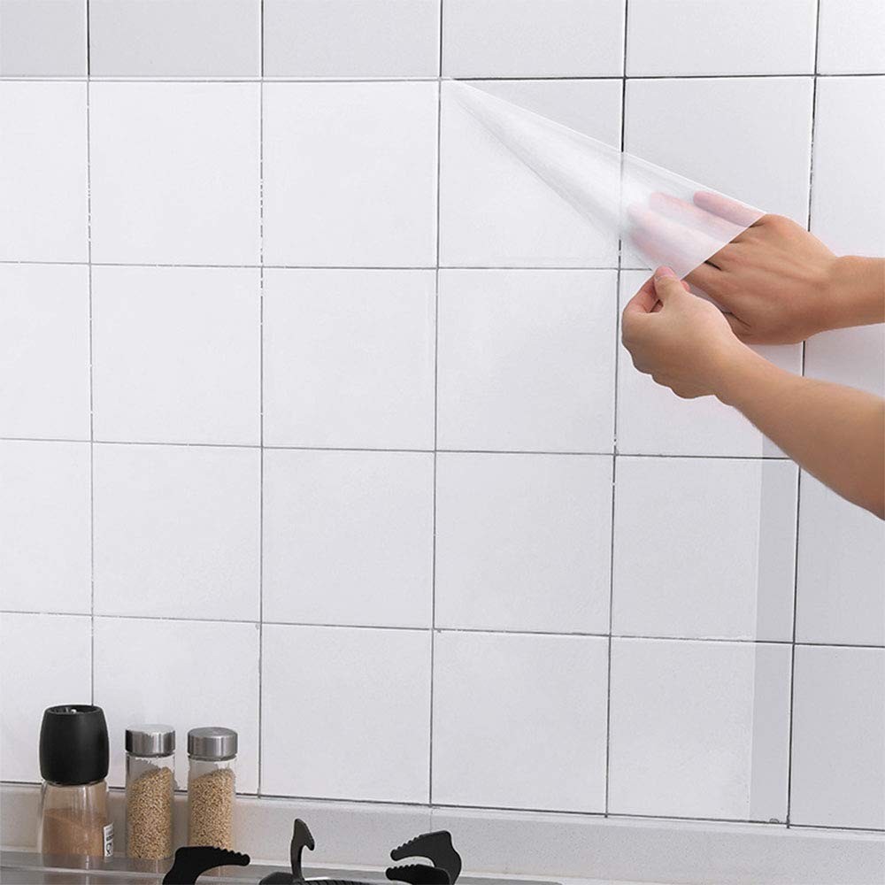 4Pcs Clear Oil Proof Wall Stickers Wallpaper Kitchen Backsplash Wall Protecto…