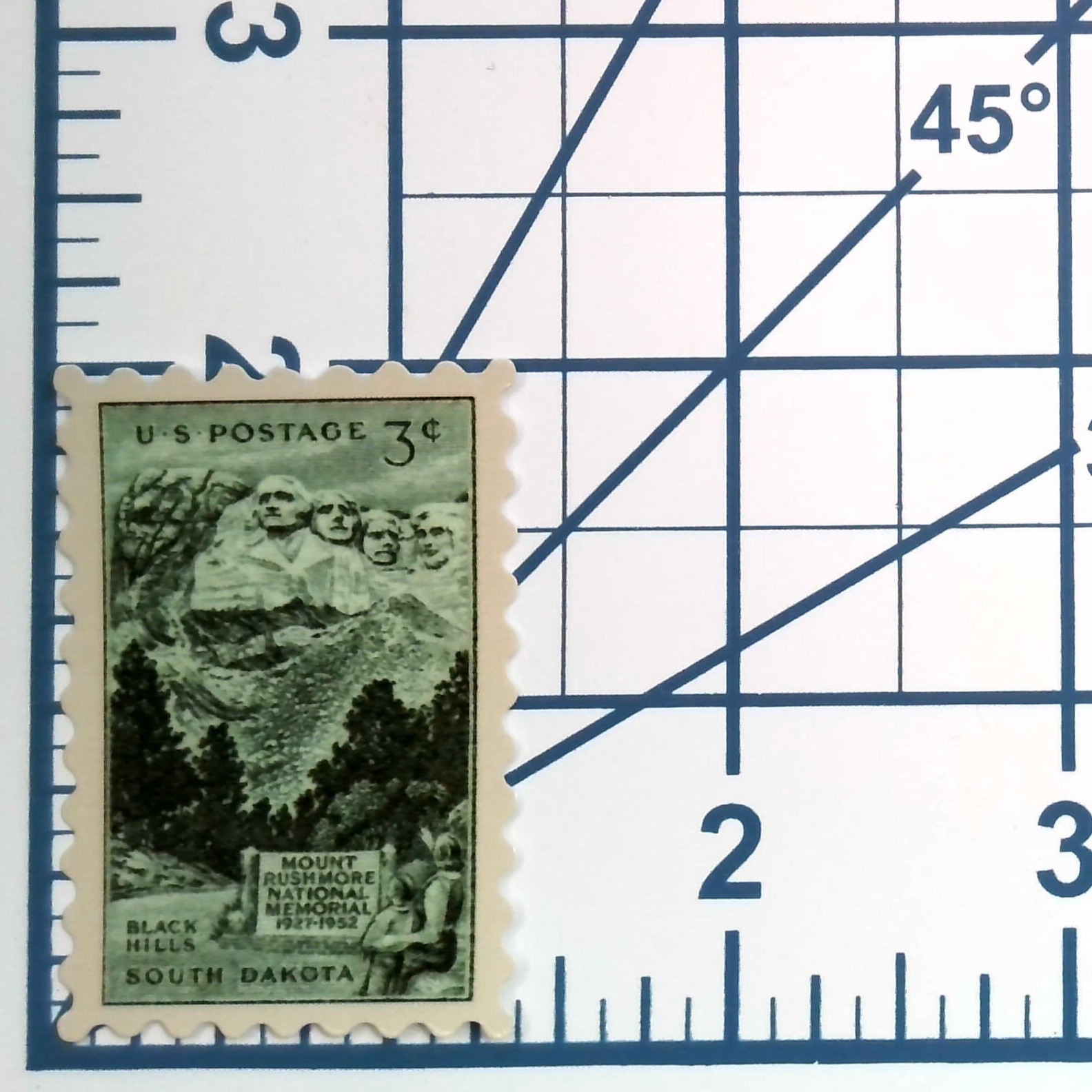 Mount Rushmore South Dakota Postage Stamp Sticker Vintage National Memorial
