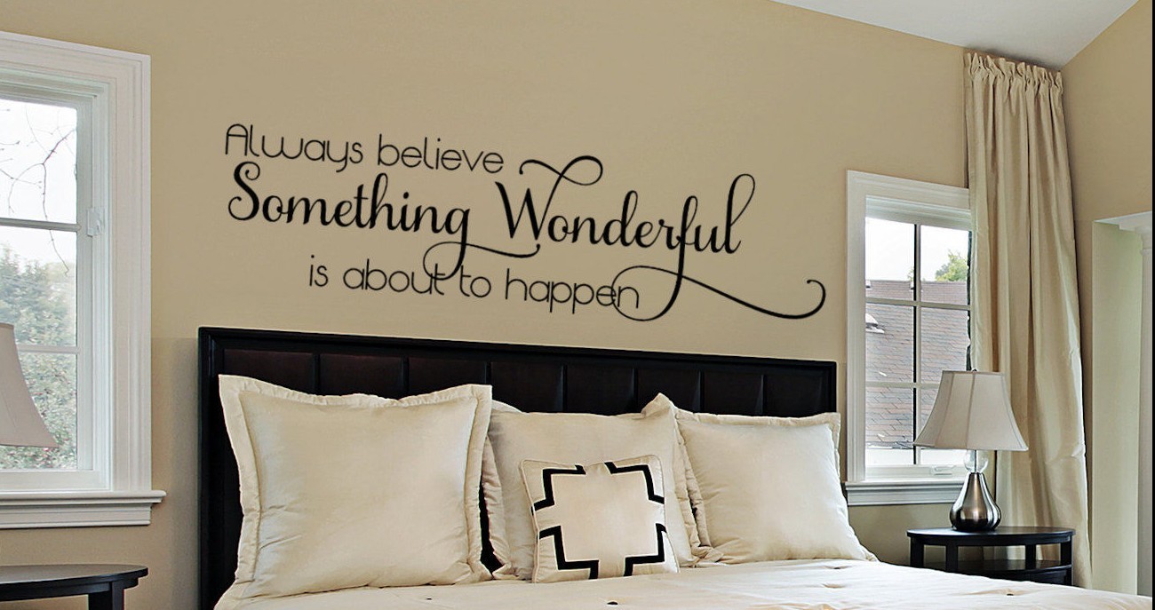 ALWAYS BELIEVE SOMETHING WONDERFUL Decor Wall Art Decal Quote Words Lettering