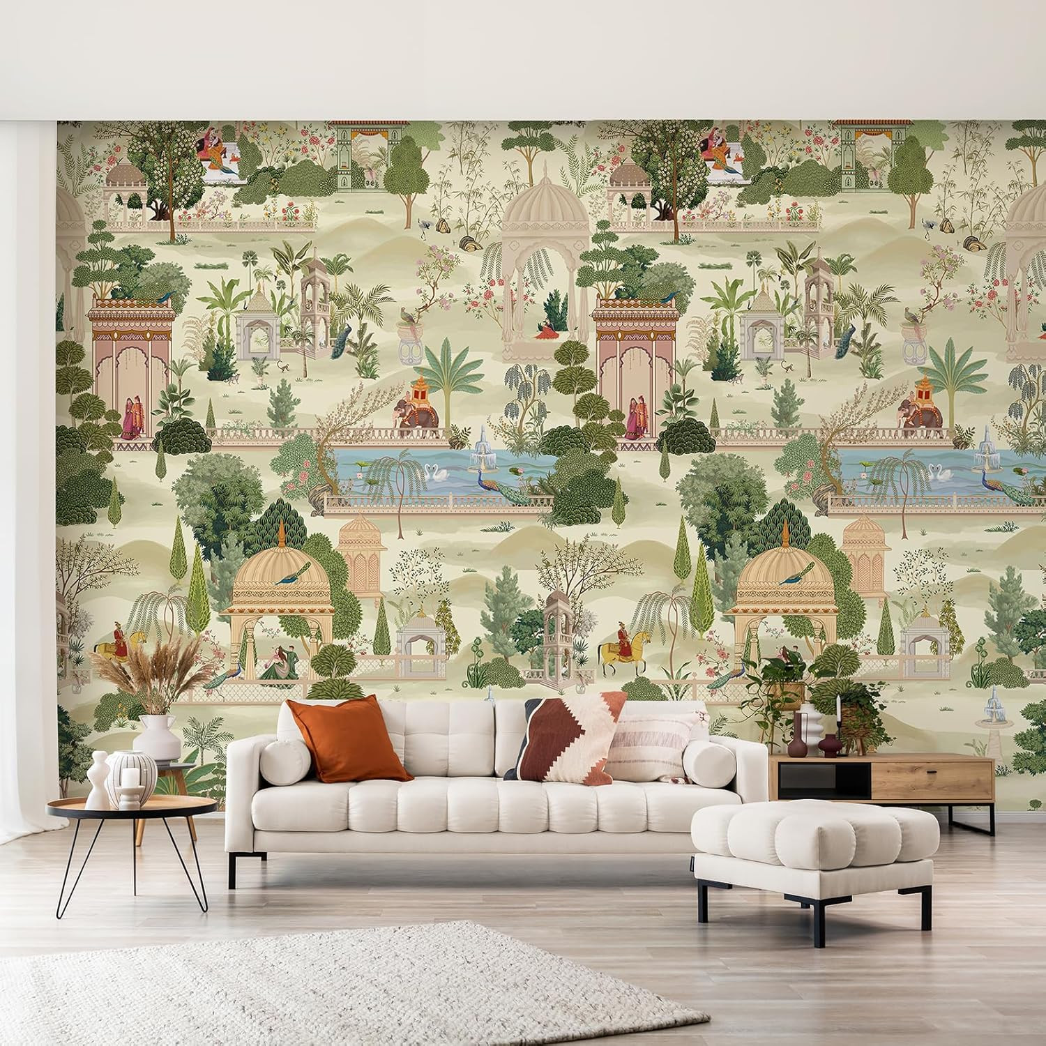 Peel and Stick Tropical Green Wall Mural – Botanical Wallpaper for Any Room