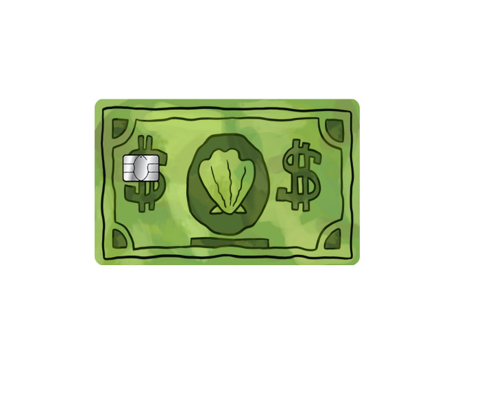 Funny SpongeBob Dollar Money Credit Card Wrap Overlay Precut Decal Sticker