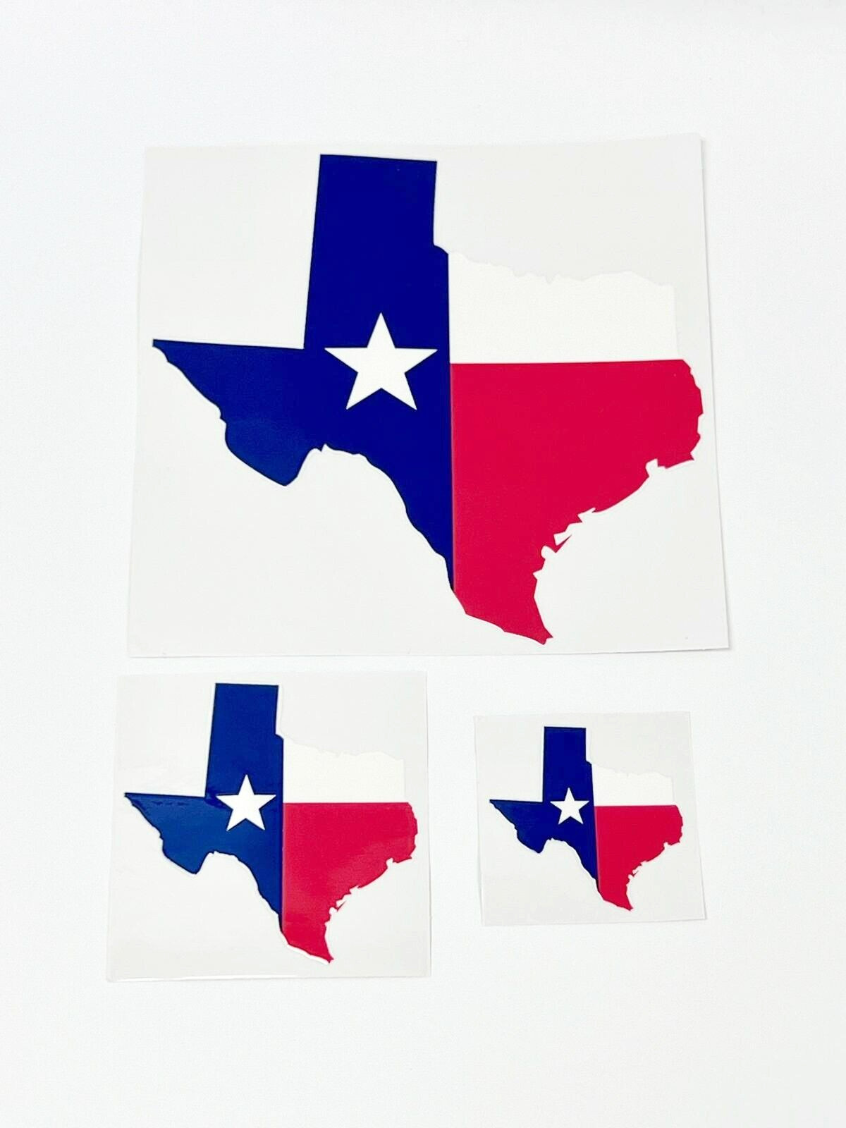 Texas State Shape TX Star Flag UV DTF Sticker-Indoor Outdoor Permanent-3 Sizes