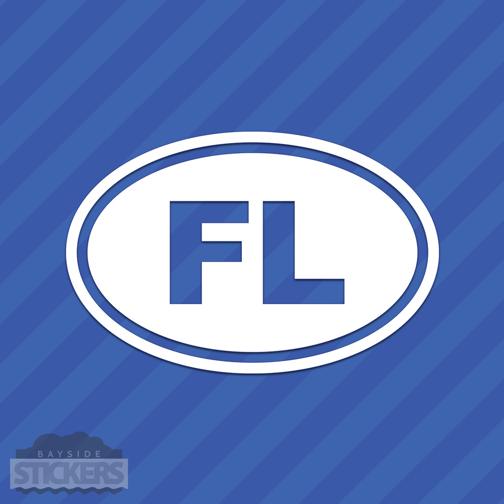 Florida FL Oval Vinyl Decal Sticker