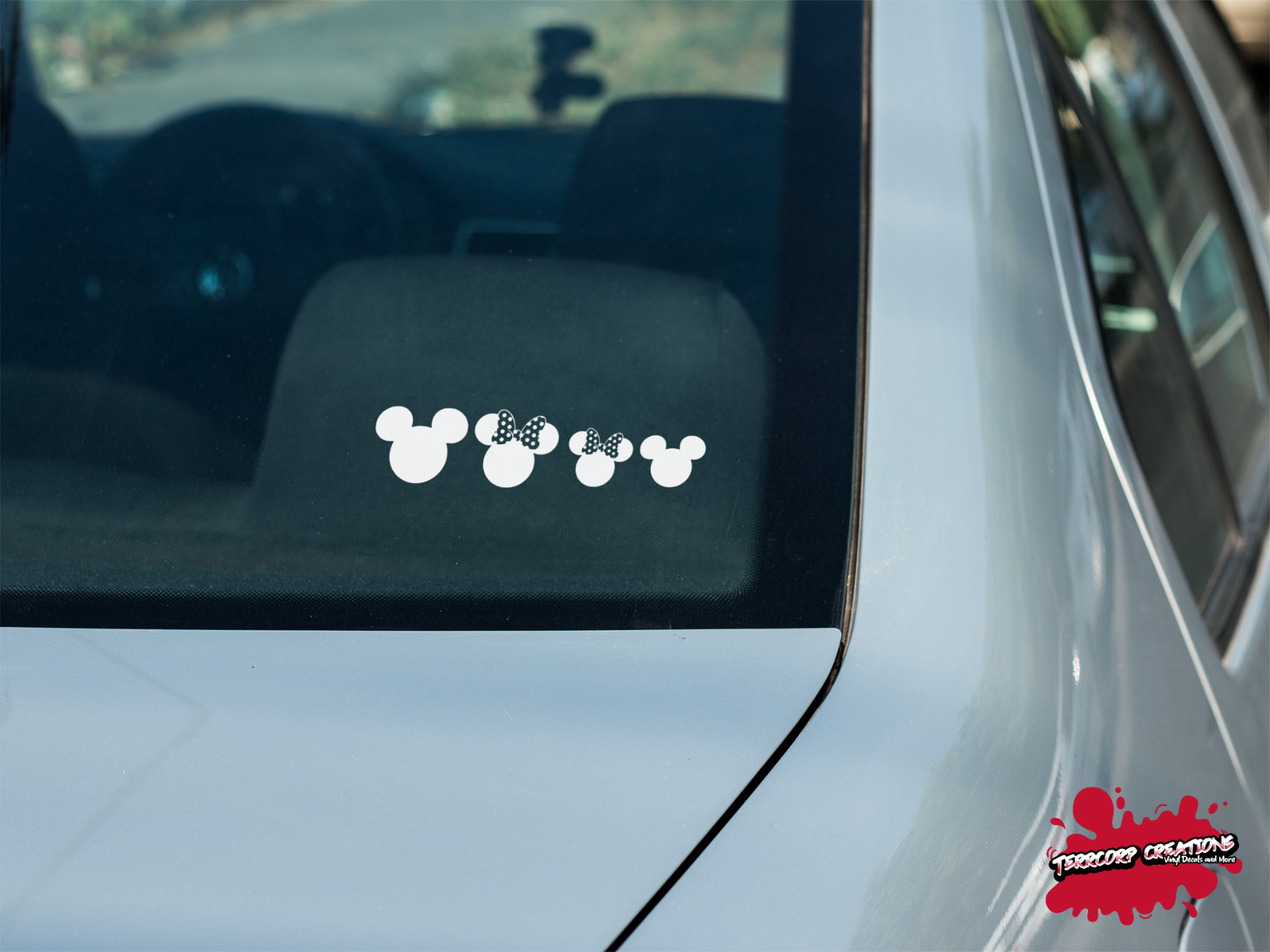 Disney Mickey Ears Family Silhouette Vinyl Decal – Family Decal | Stick Figure |