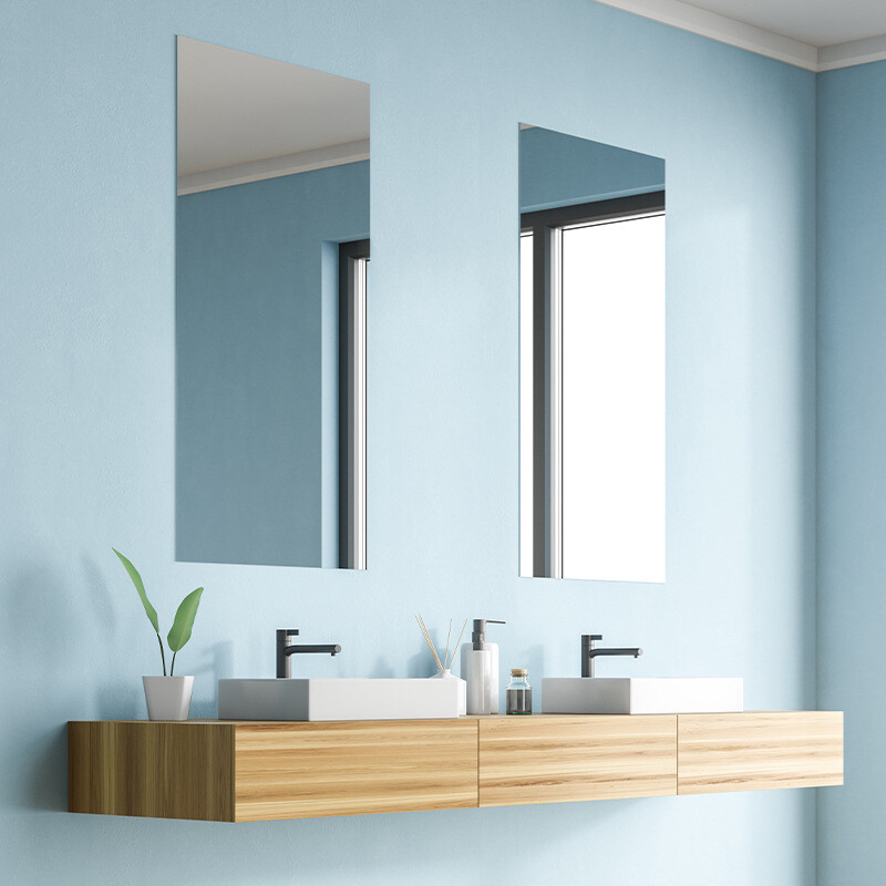 Soft Rectangle Acrylic Mirror Sticker Self Adhesive Wall Decal Sheet Decor DIY