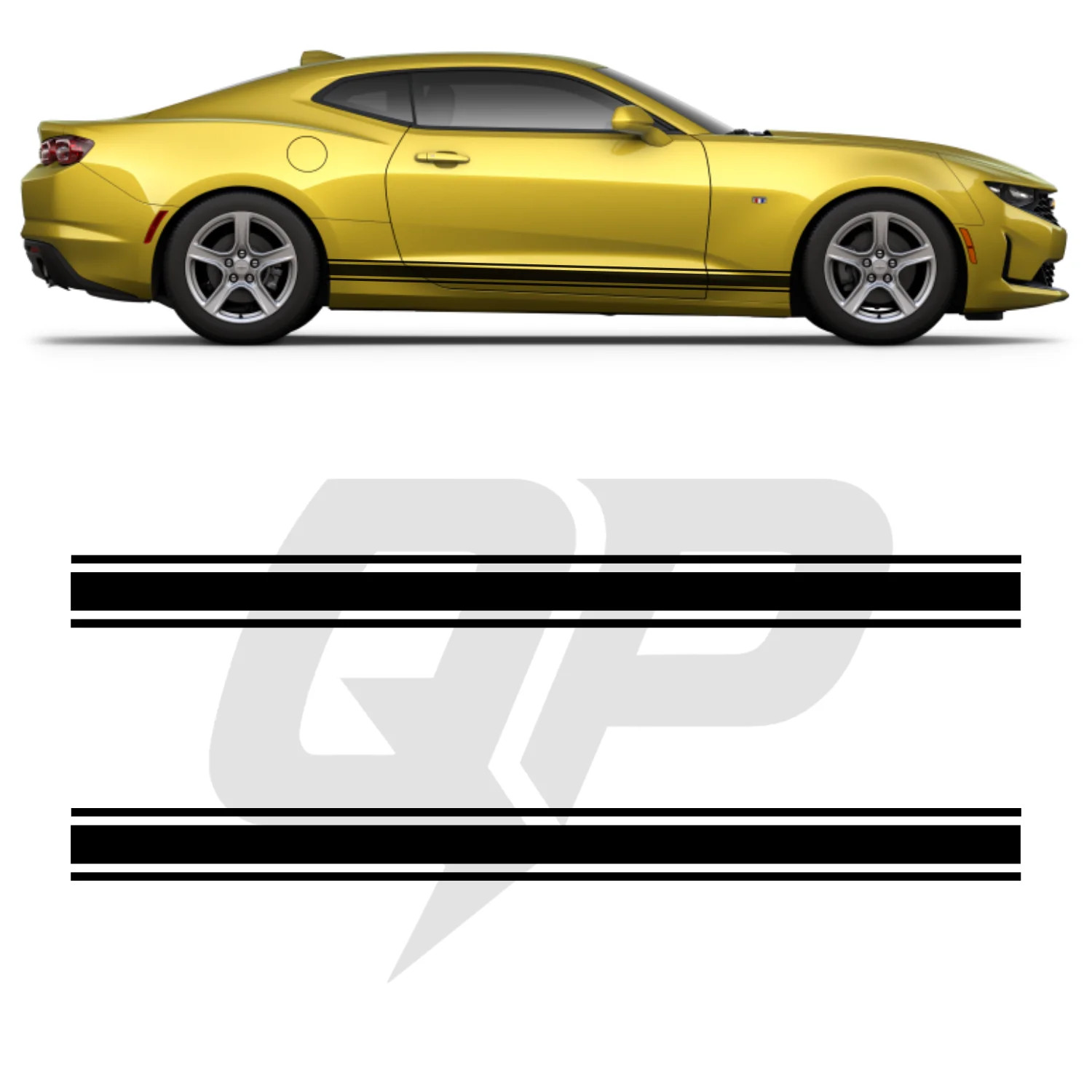 Compatible With Chevy Camaro Triple Side Stripe Decals – 3-Stripe Rocker Panel K