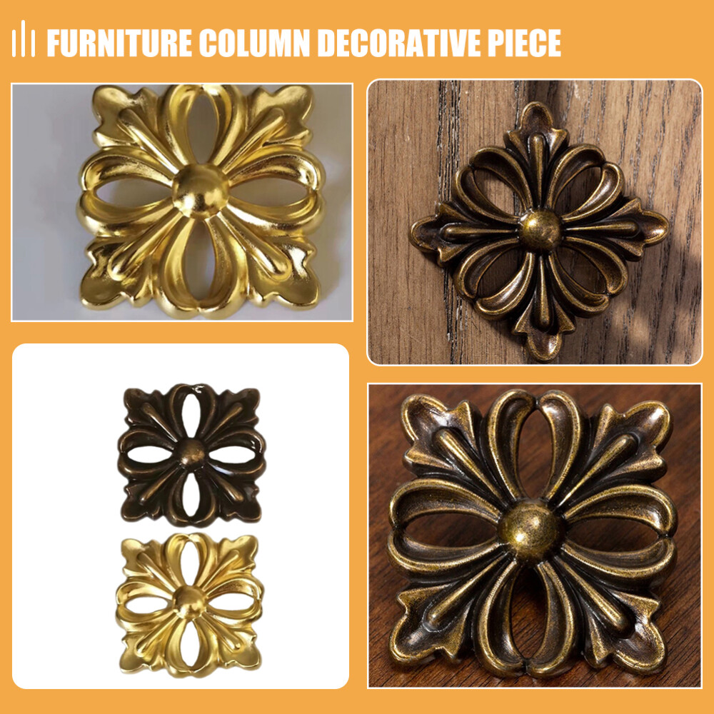 4Pcs Furniture Appliques Cabinet Door Zinc Alloy Appliques Furniture Decors