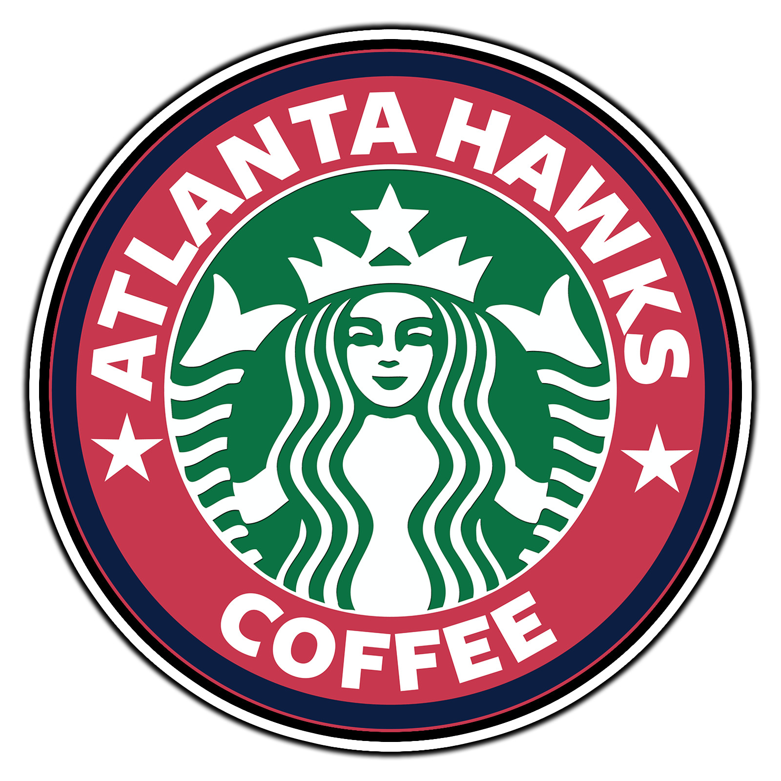 Atlanta Hawks Starbucks Logo #31 Basketball Sticker Waterproof Vinyl Decal Car