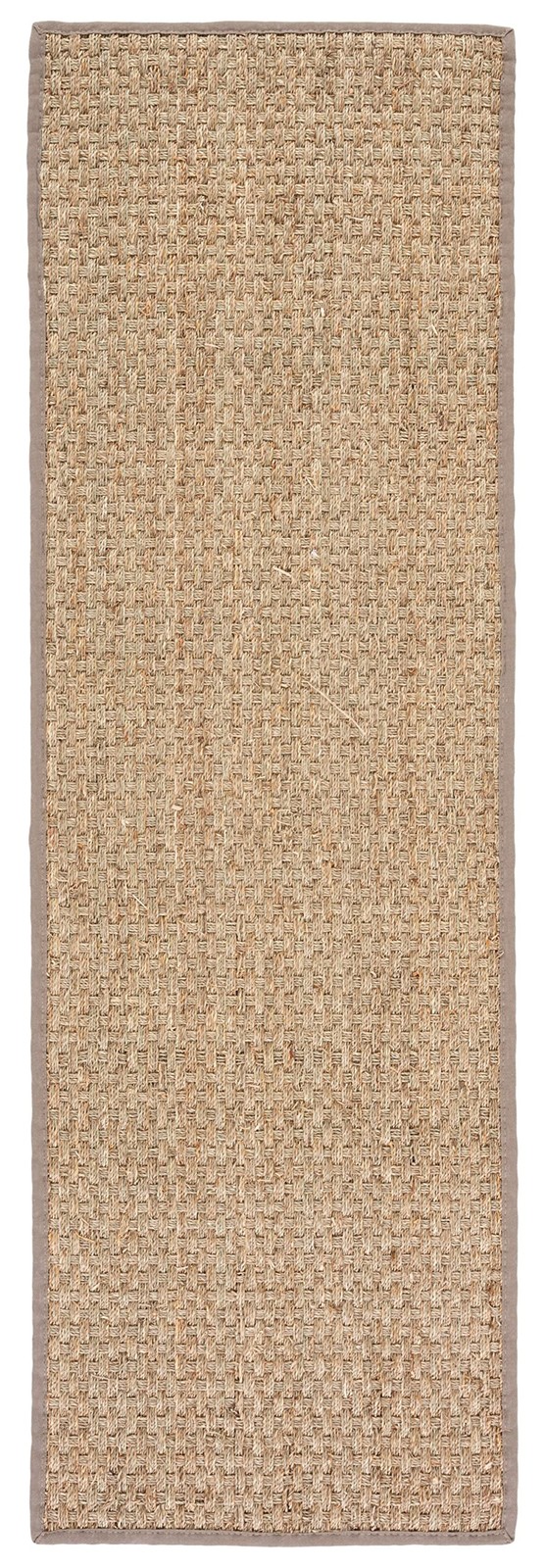 SAFAVIEH Natural Fiber Collection Runner Rug – 2'6" x 12', Natural & Grey, Bo…