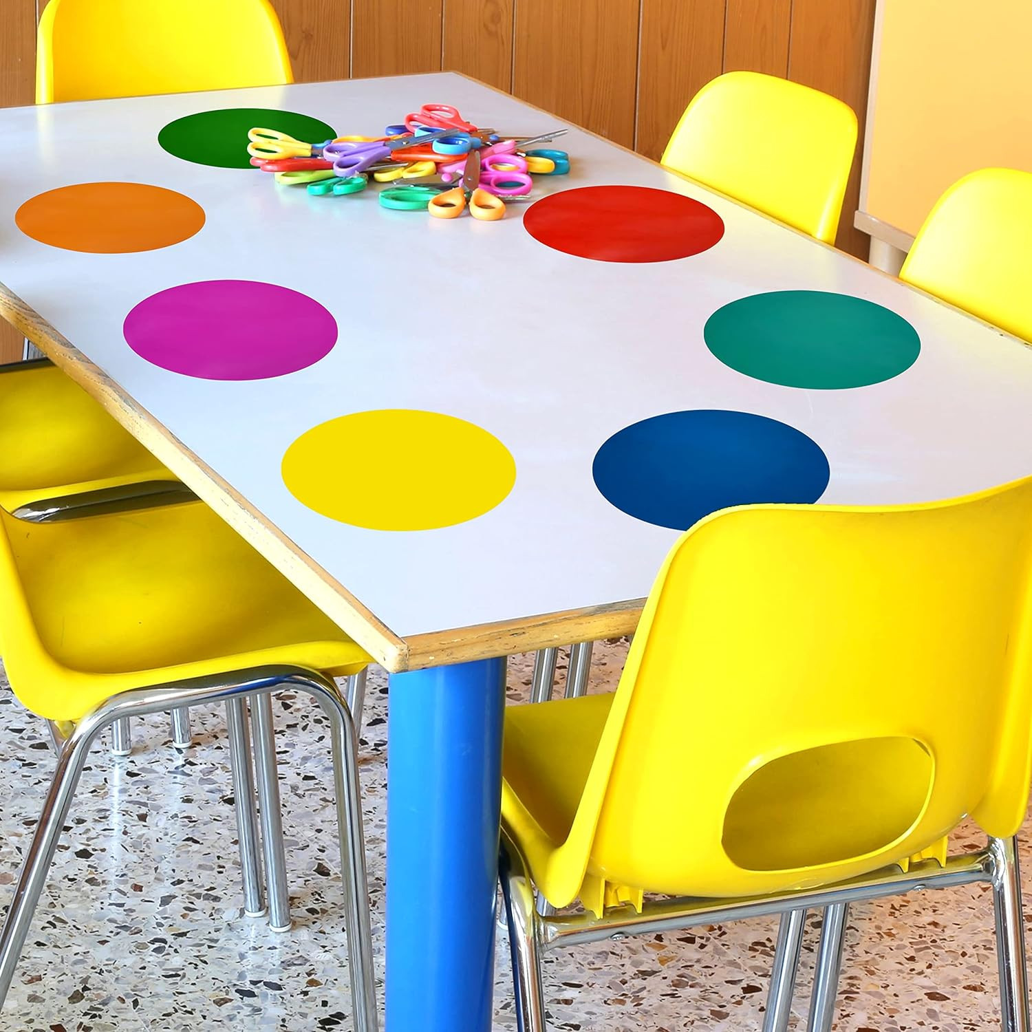 8 Pack Dry Erase Dots 11 Inch Colorful Dry Erase Circles for Tables Whiteboard W