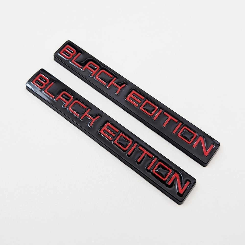 2X Chrome Metal Black & Red Logo Car Emblems – Racing Sport Auto Badge, Easy …
