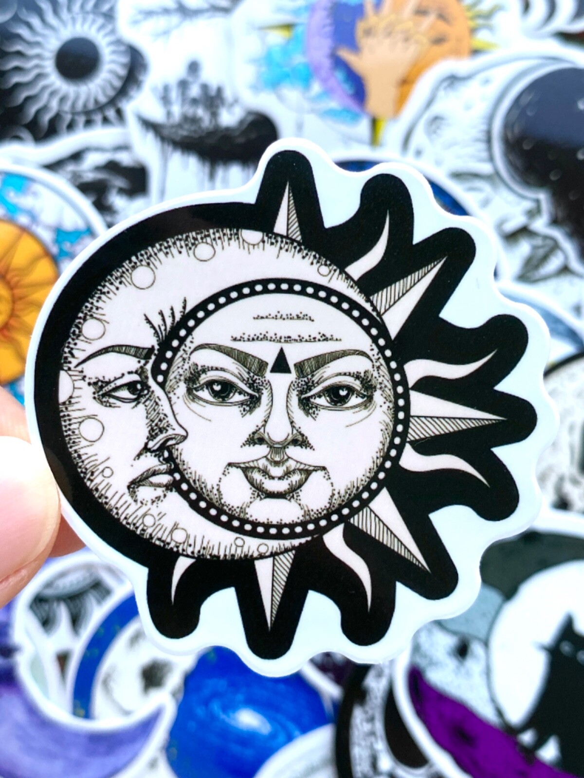 5-50 pcs Gothic Moon Stickers, Astrology Zodiac Stars Tarot Horoscope Decals