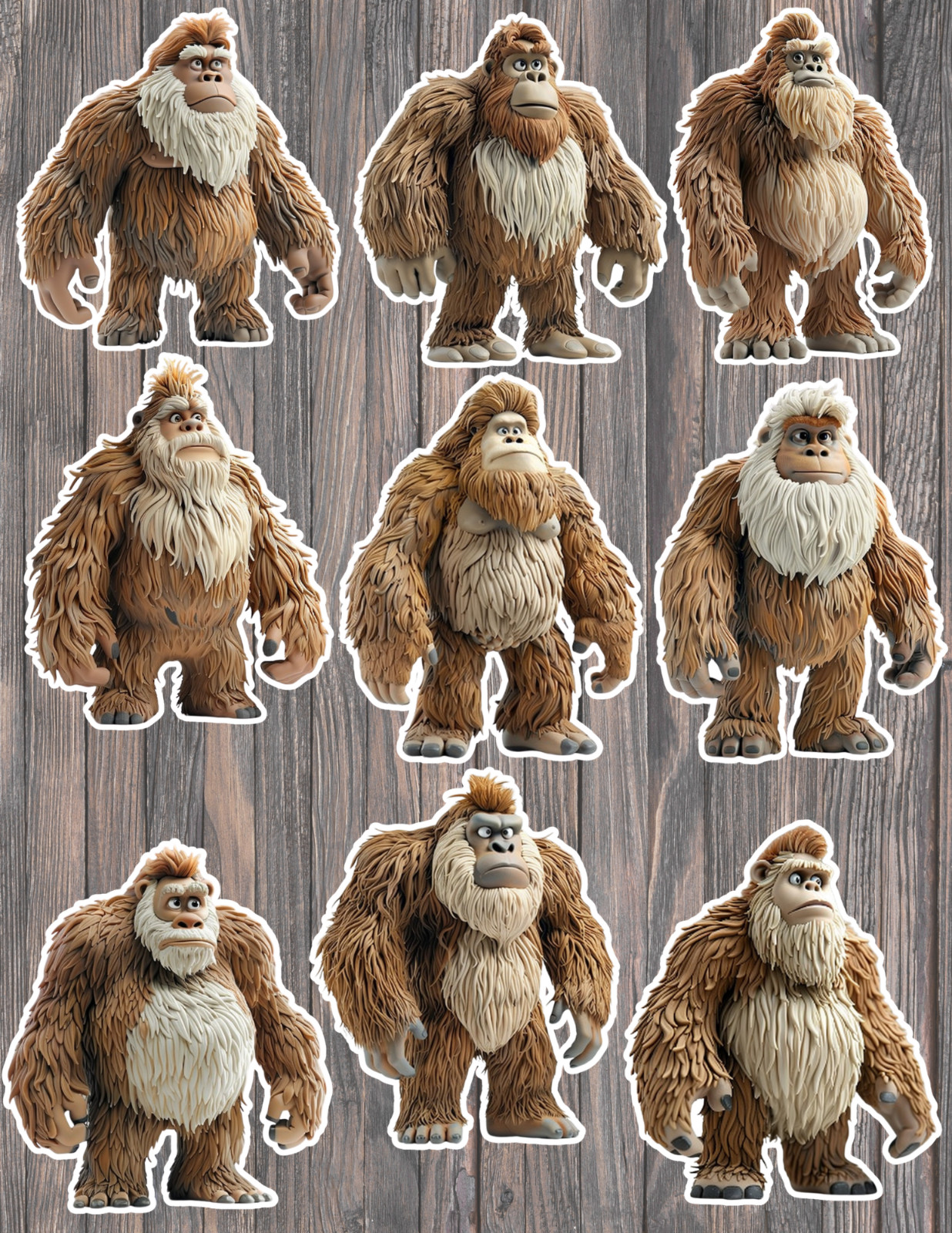 Bigfoot Die Cut Vinyl Stickers Set Notebook Laptop Waterbottle