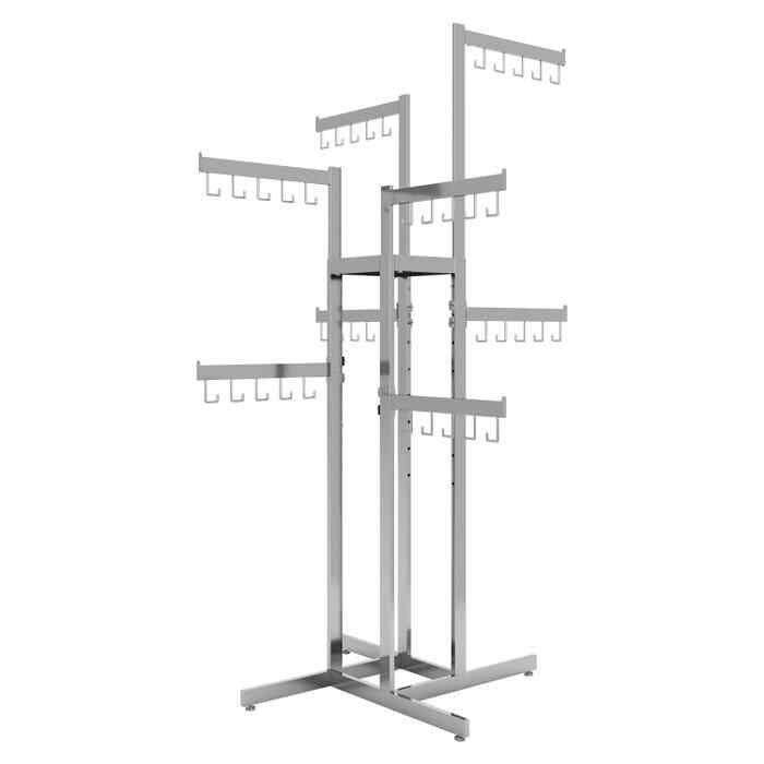 Econoco K88 4-Way Handbag Rack with 4 Straight Arms and 4 Twist-on Straight Arms