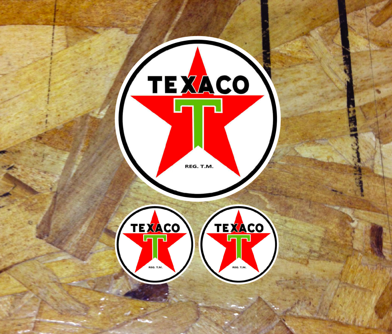 Distressed Texaco Round Lrg Oil Vintage Vinyl Decal Sticker 3 for 1 – Pick Style