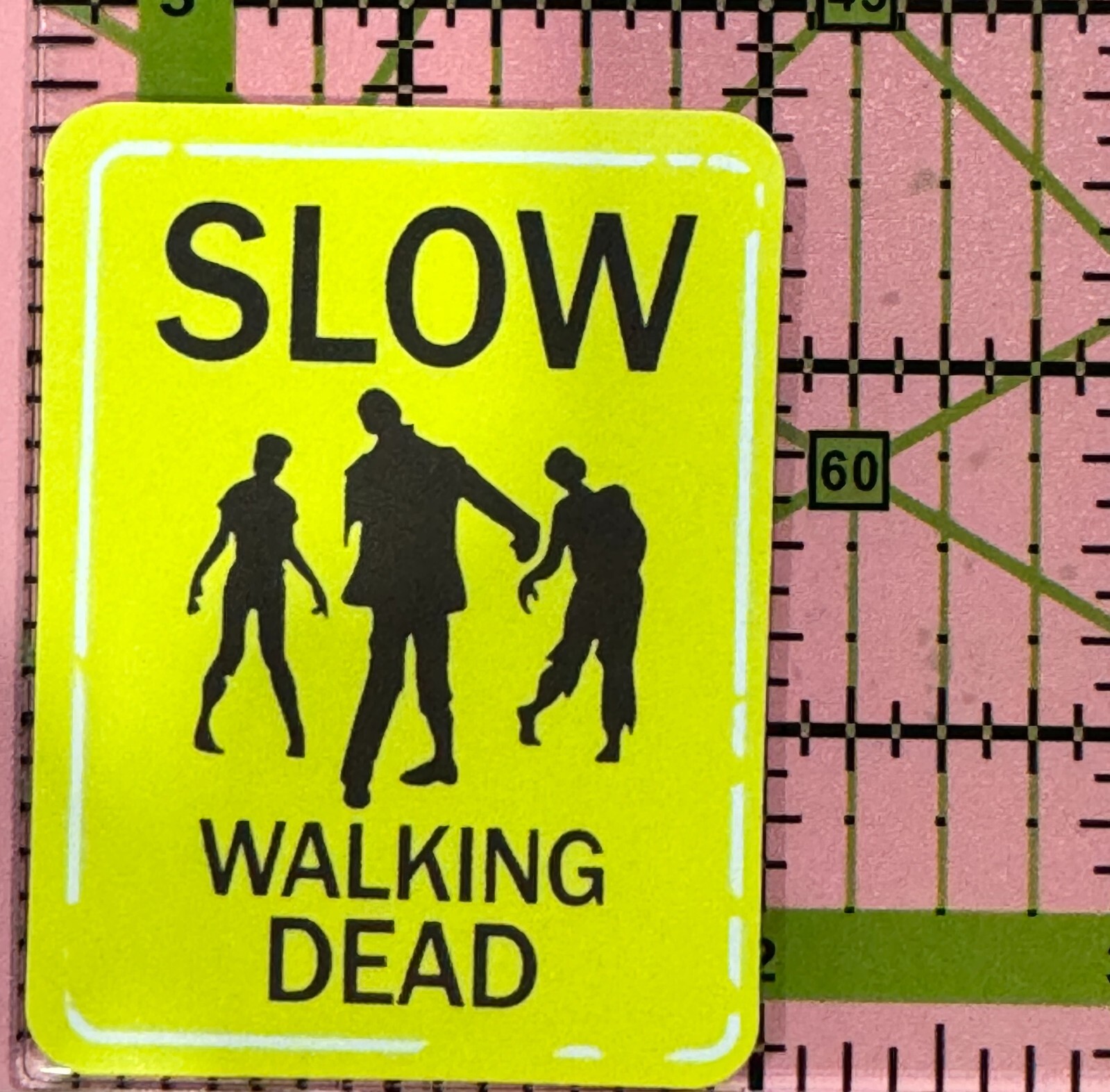 Zombie Z SLOW Walking DEAD – Funny Warning Sign Vinyl Decal Sticker Bomb tumbler