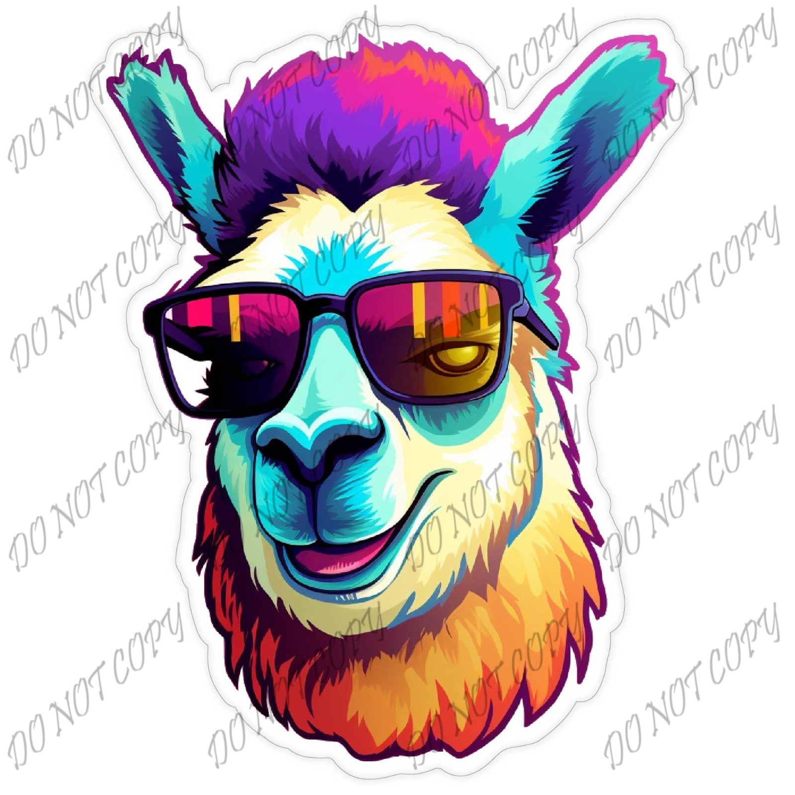 Laminated Vinyl Decal Die Cut Waterproof Sticker – Cool Llama