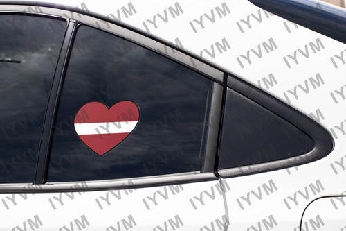 Latvia Flag Heart Sticker Decal