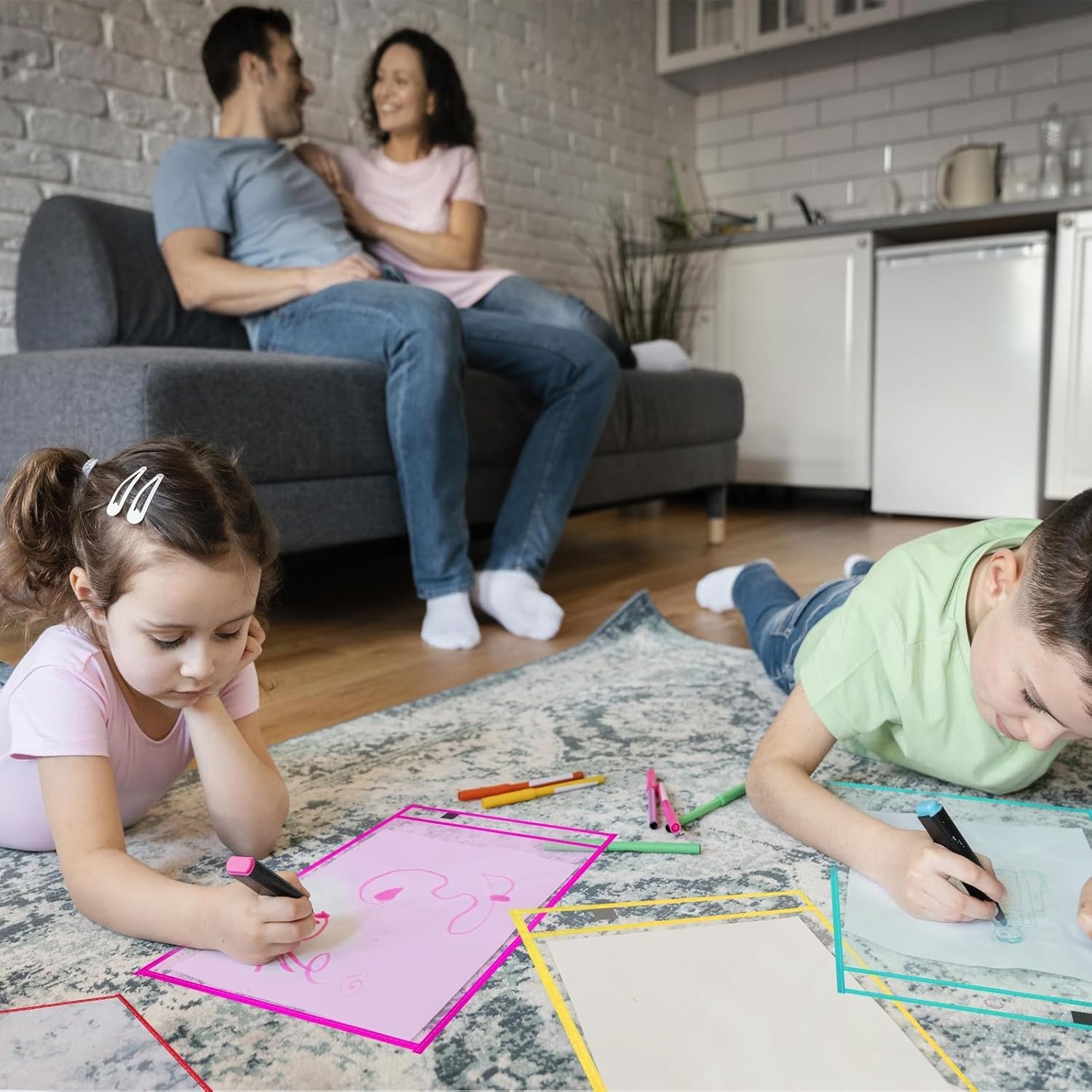 130 Packs Dry-Erase Pockets Bulk Oversized 10 X 14"-130 PCS, 20 Colors