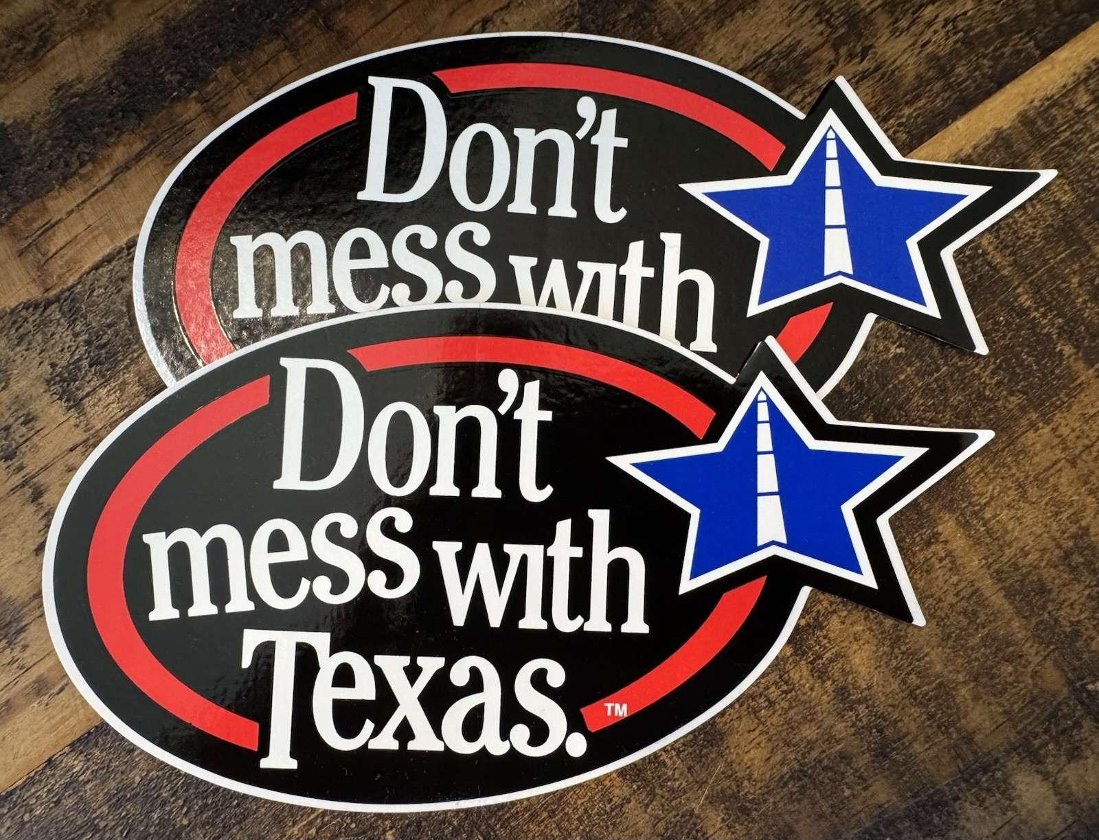 Lot 2 Don’t Mess With Texas Advertising Glossy Sticker Ephemera Tourism Travel