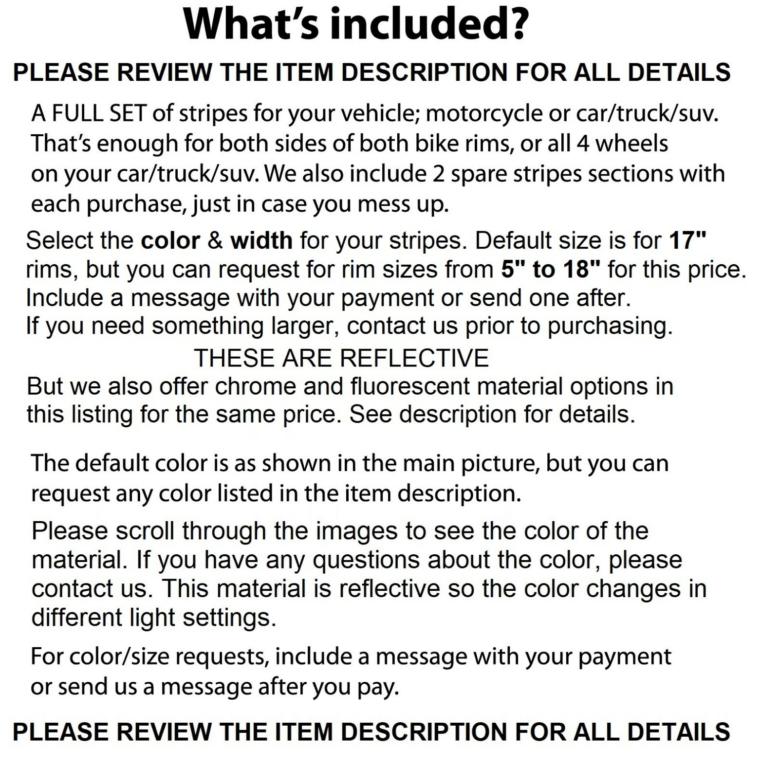REFLECTIVE RIM STRIPES WHEEL DECAL TAPE STICKER KAWASAKI NINJA ZX6R ZX7R ZX9R ZX