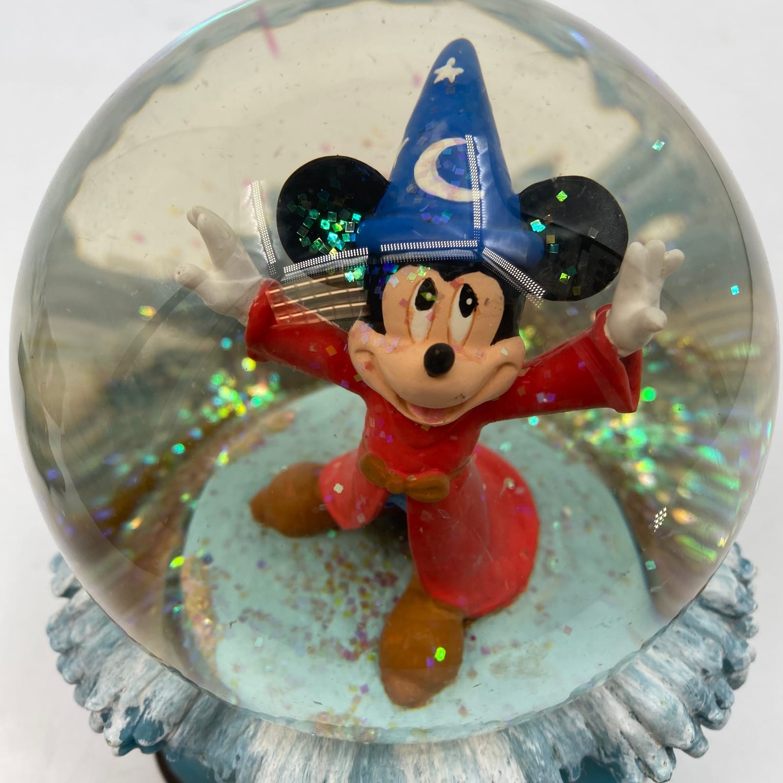 Disney Blue Red Mickey Mouse Fantasia Snow Globe | OS