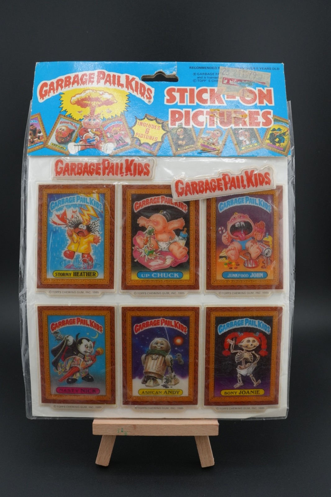 Vintage Garbage Pail Kids Stick On Name Tags Sticker Set Art GPK 1986 Set of 11