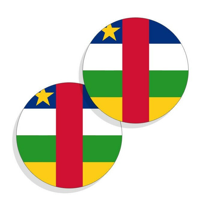Central African Republic Flag Stickers Flag Decals Vinyl Stickers Round 4 pack