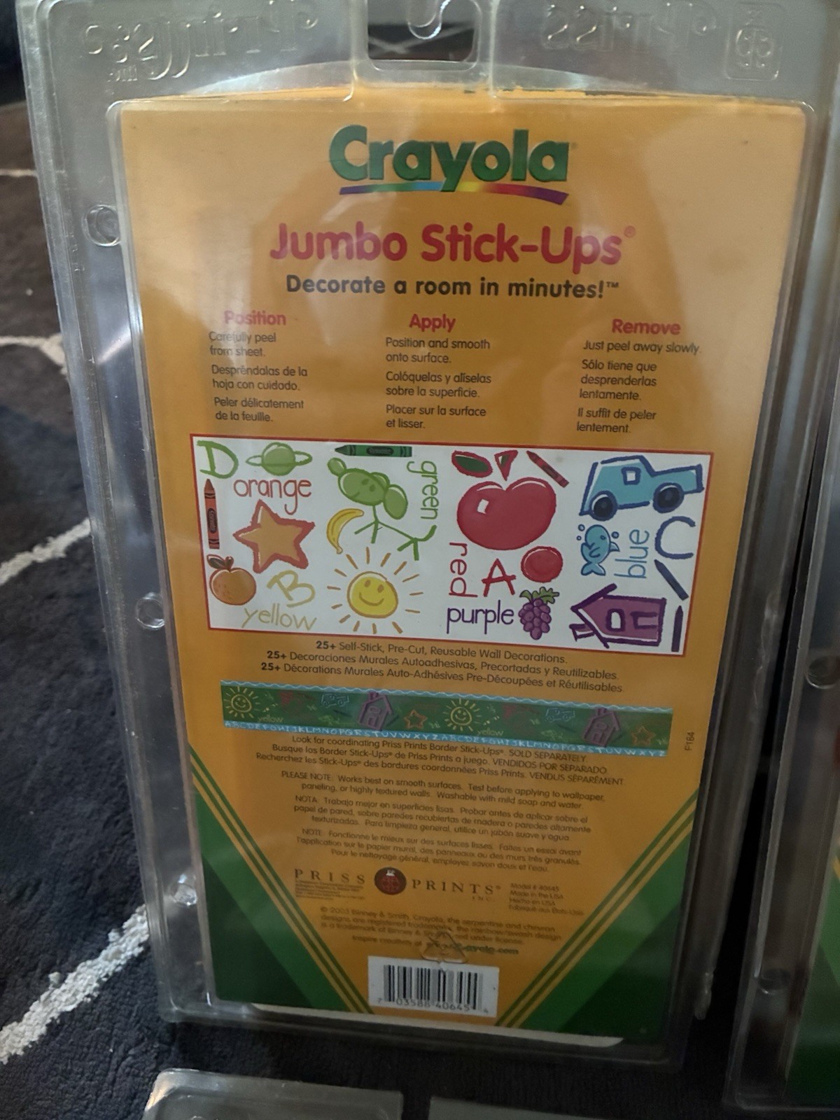 CRAYOLA Priss Prints 2003 Jumbo Stick Up Wall Sticker NEW SUPER RARE Vintage