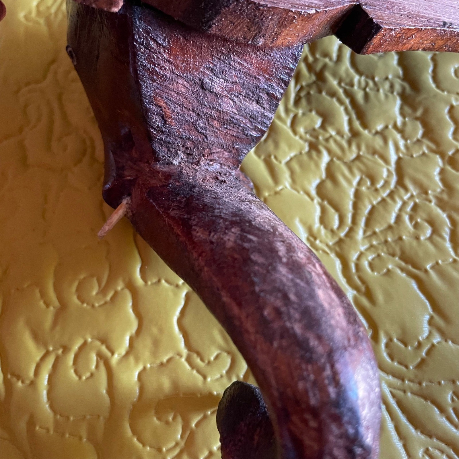 Konark hand carved vintage wood Elephant head tusk Wall Hanging India Decor Art