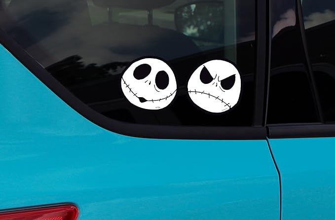 Licensed Disney NBC Jack Skellington Decal Sticker Auto Home Office Luggage 2pc