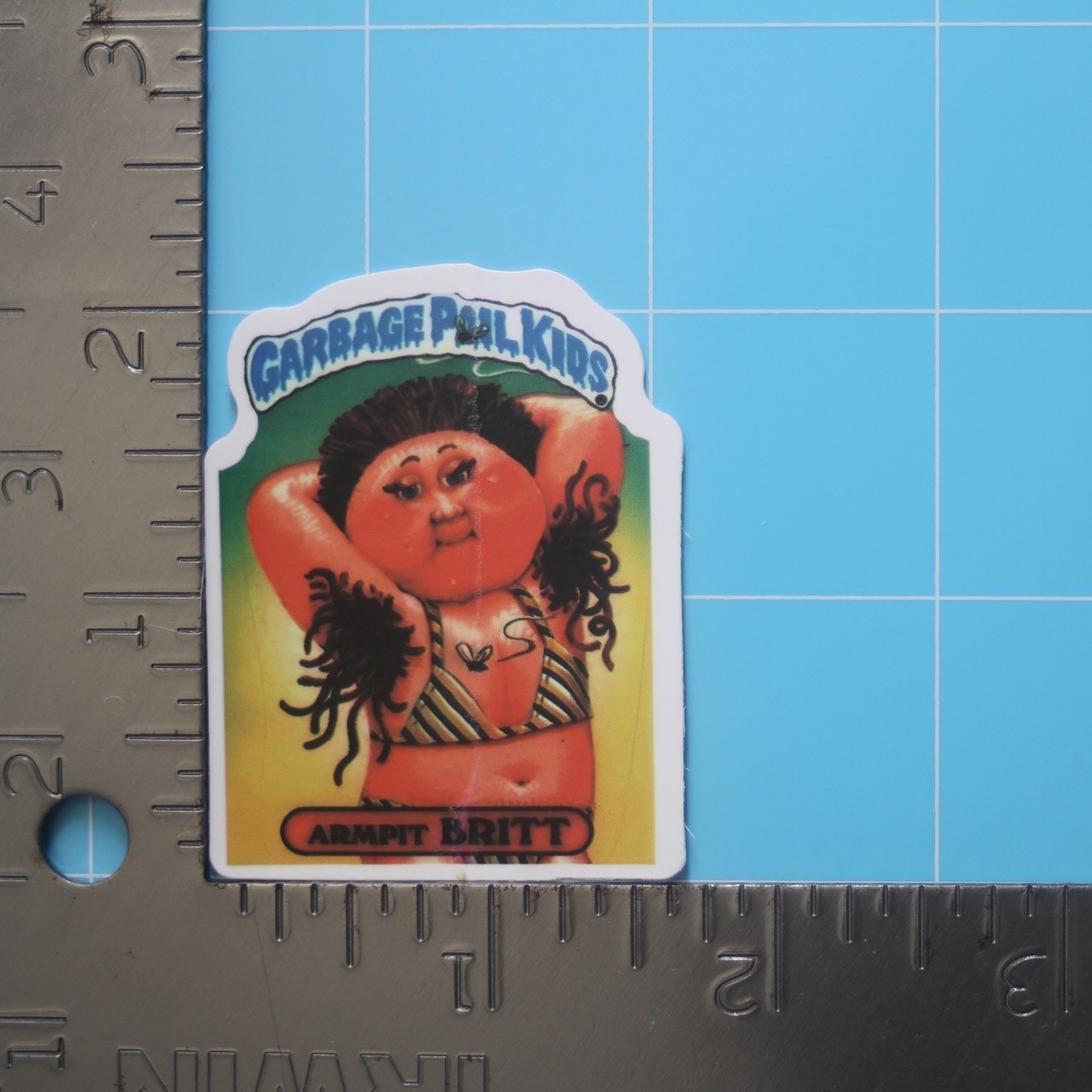 Garbage Pail Kids Sticker (ARMPIT BRITT) GPK Funny, Gloss PVC Decal
