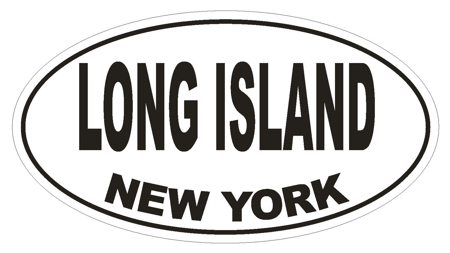 Long Island New York Oval Bumper Sticker or Helmet Sticker D1479 Euro Oval