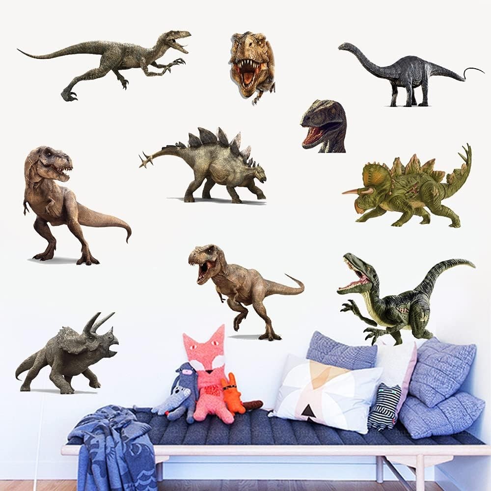 Transform Any Room with 3D Watercolour Dinosaur Wall Stickers – 11 Pieces