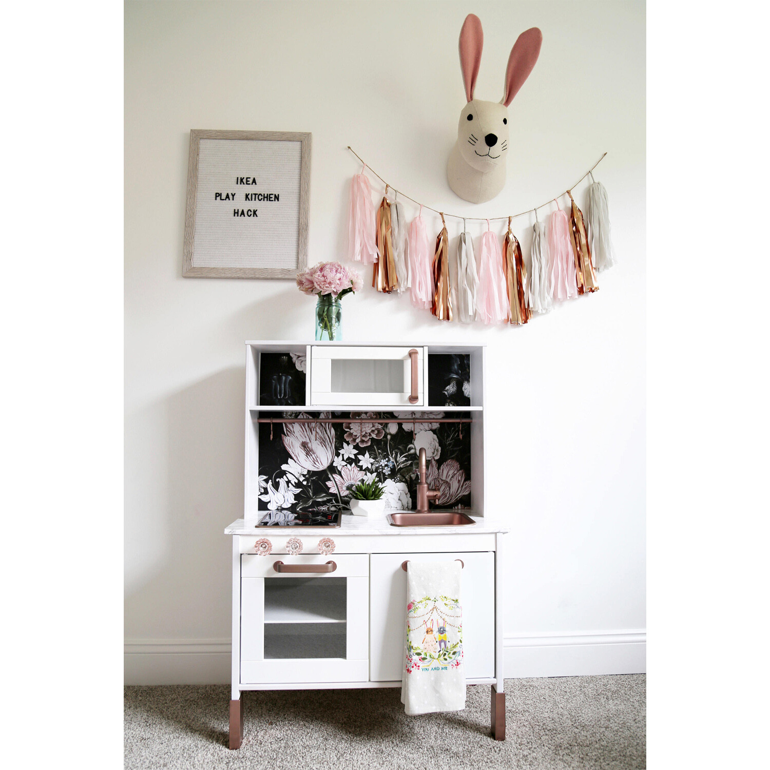 Decals for DUKTIG Ikea Vintage Floral Art Sticker Decor Self adhesive Kids room