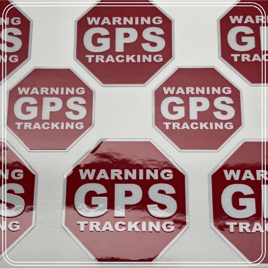 8 PACK REFLECTIVE GPS Tracking Laminated Stickers Theft Deterrent FREE SHIPPING