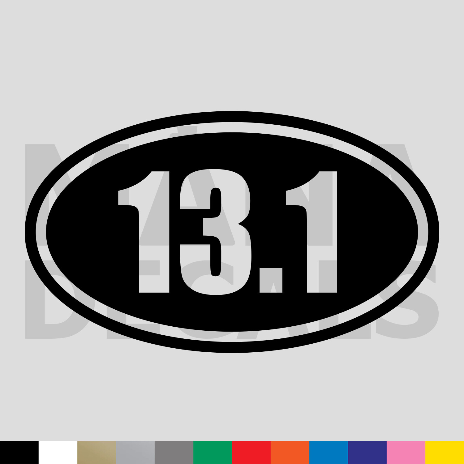 13.1 Marathon Oval Vinyl Die Cut Decal Sticker – Running Jogging Distance