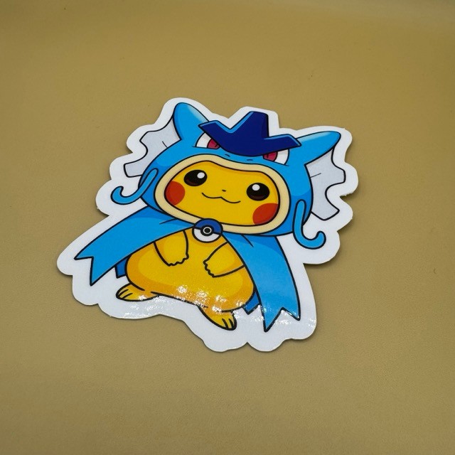 Poncho Pikachu Gyarados Costume Vinyl Decal Sticker – Cute Pokémon Art –