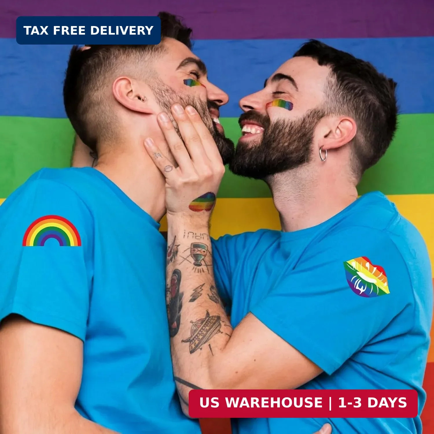 1000 Pcs Gay Pride Stickers, Progress Pride Rainbow Heart Stickers for Gay Lesbi