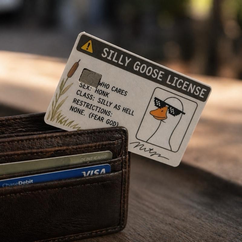 Silly Goose Credit Debit Card Skin Cover Sticker Chip Funny Decal – 2 Pack