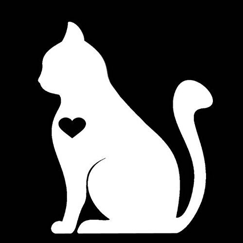 NI887 I Love Cats Decal | 5.5 Inches by 4.5 Inches | Premium Quality White