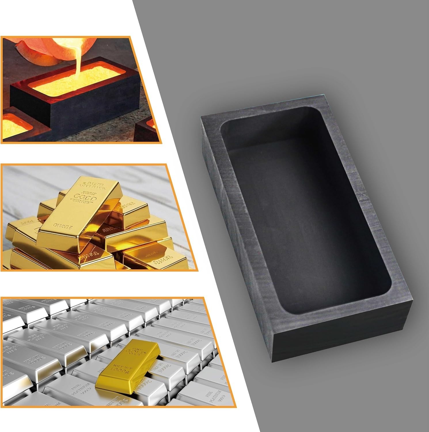 7.5kg Graphite Ingot Mold for Gold Silver Copper Aluminum Casting