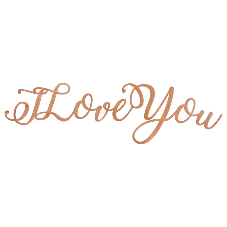 I Love You Copper Metal Word Wall Plaque
