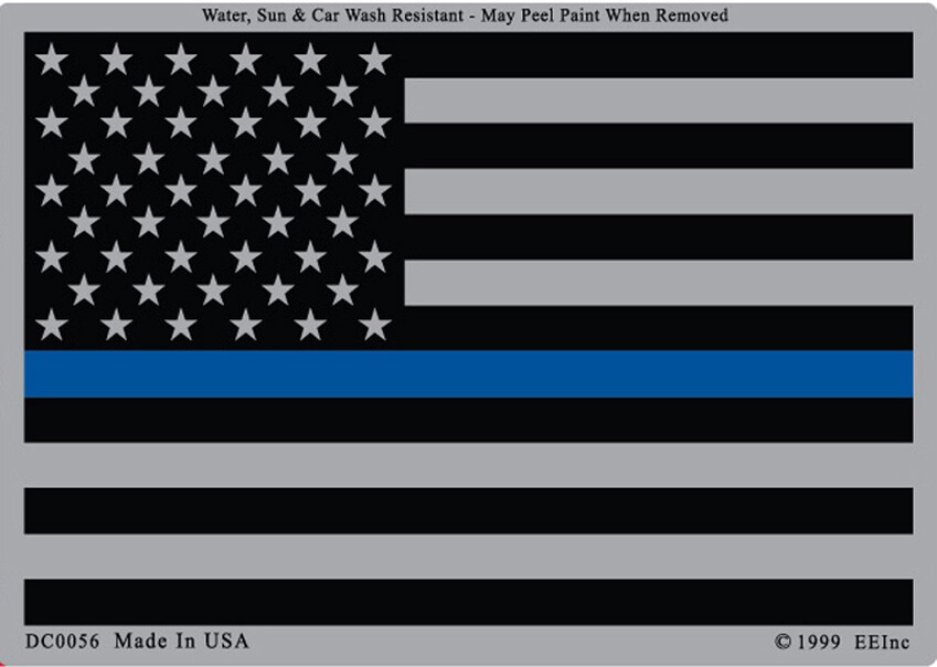 3"X4" VINYL PRESS AND STICK WEATHER RESISTANT THIN BLUE LINE WITH EAGLE