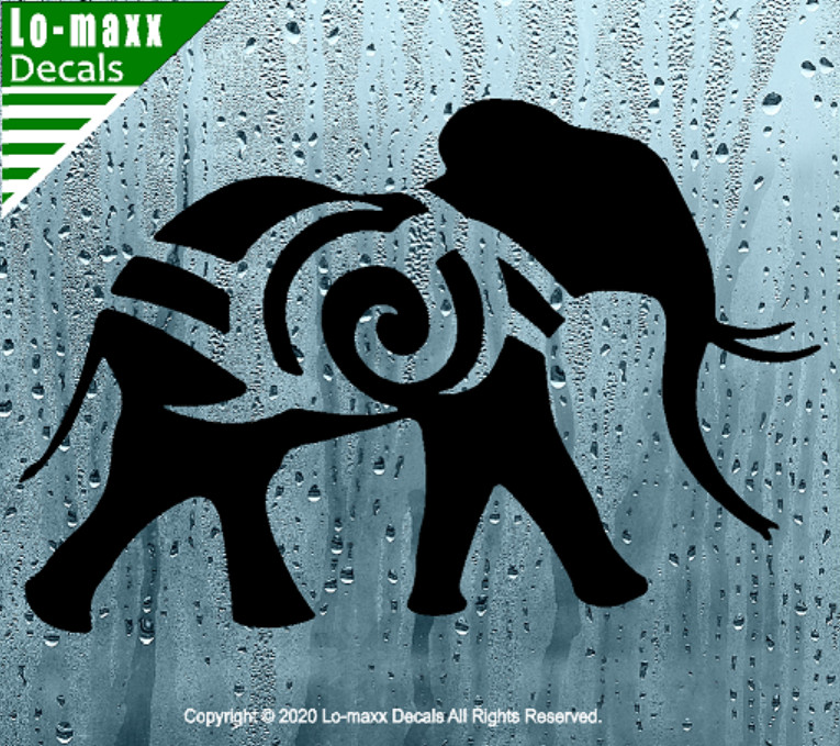 Elephant Tribal Original Cool Art Color & Size Options Die Cut Vinyl Decal