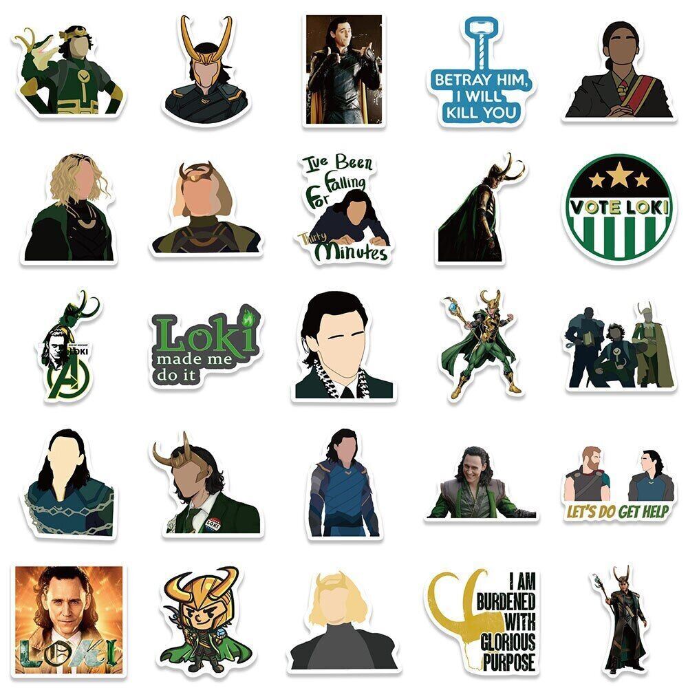 LOKI Vinyl Stickers~TV SHOW Marvel AVENGERS~Waterproof Laptop Skateboard Decals