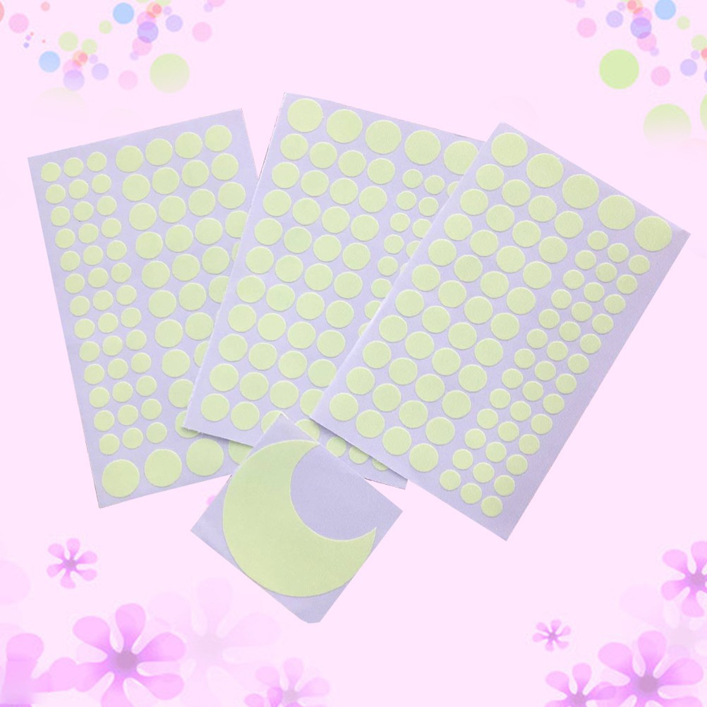 3 Pcs Circular Glow-in-the-dark Sticker Wall Decals Pvc Stickers