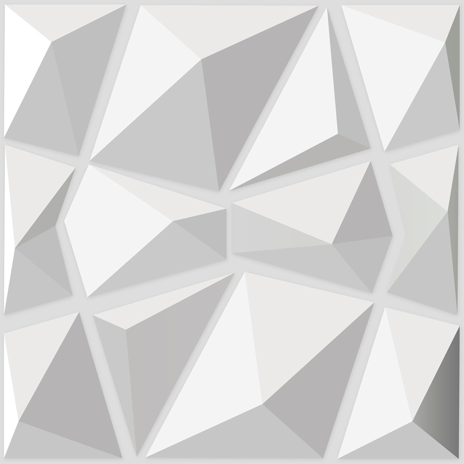 Transform Your Space with 33 Textured Matt White 3D Wall Panels – Diamond Style
