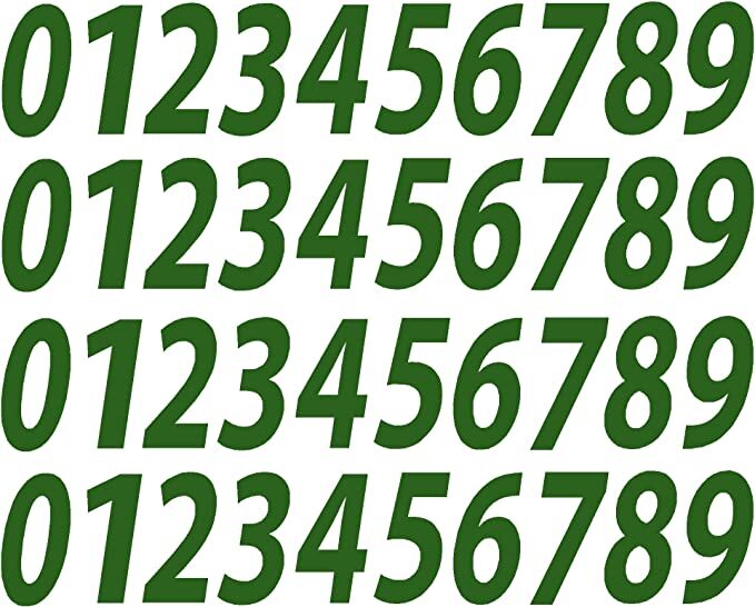0-9 Reflective Numbers Green Sticker Vinyl Decals CHOOSE 1"-12" Set Of 40 (RV1)